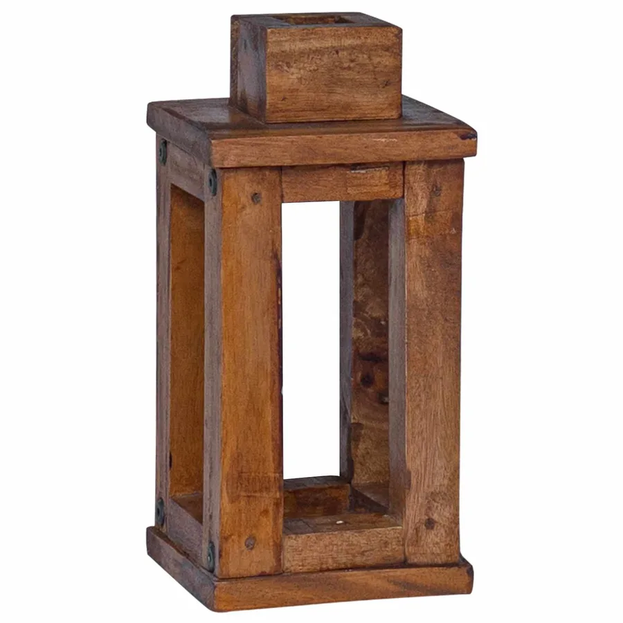 Lanterne 3 pcs Naturel Bois d'Acajou - 7