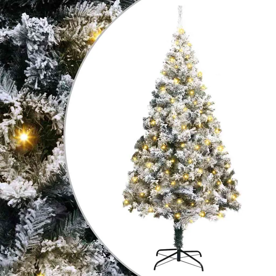 Sapin de Noël artificiel Blanc 180 cm PVC, Acier et Plastique