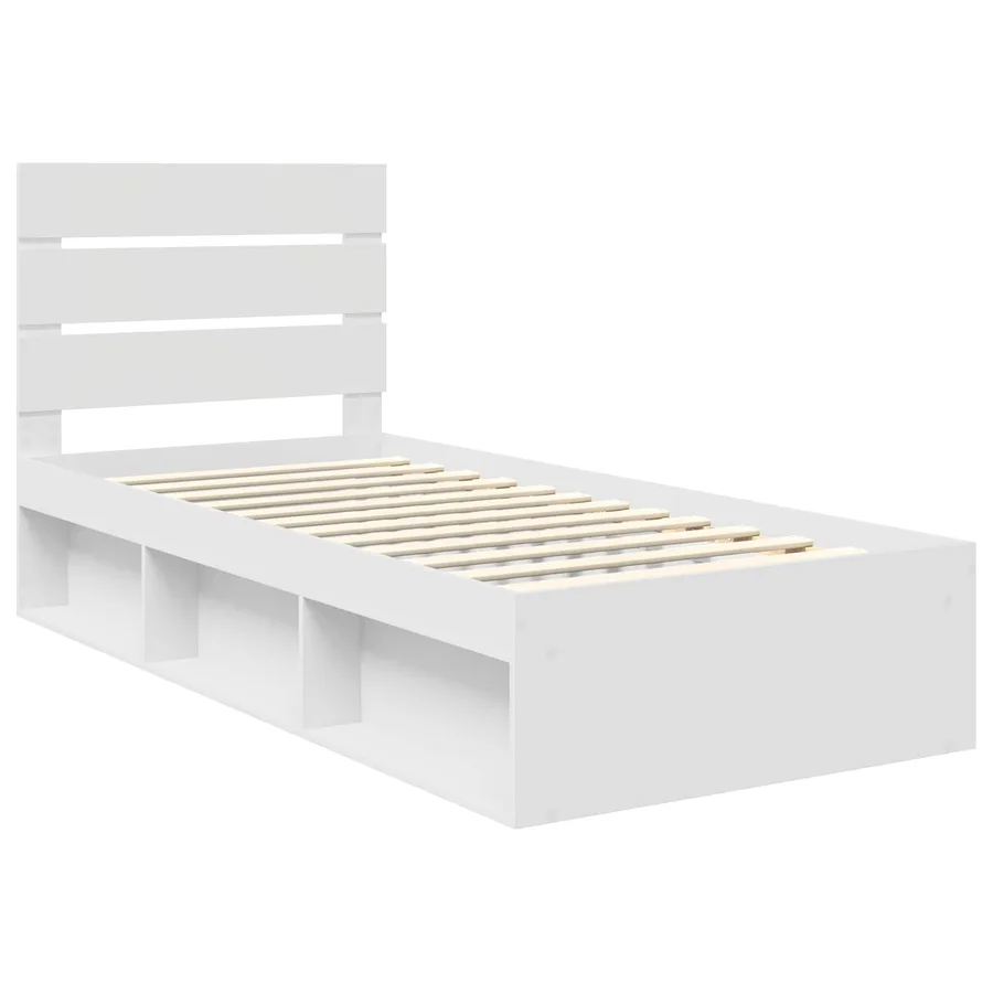 Cadre de lit Blanc 75 x 190 cm Bois de pin massif - 4
