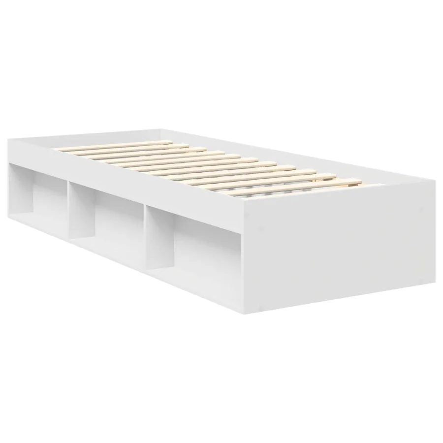 Cadre de lit Blanc 75 x 190 cm Bois de pin massif - 5
