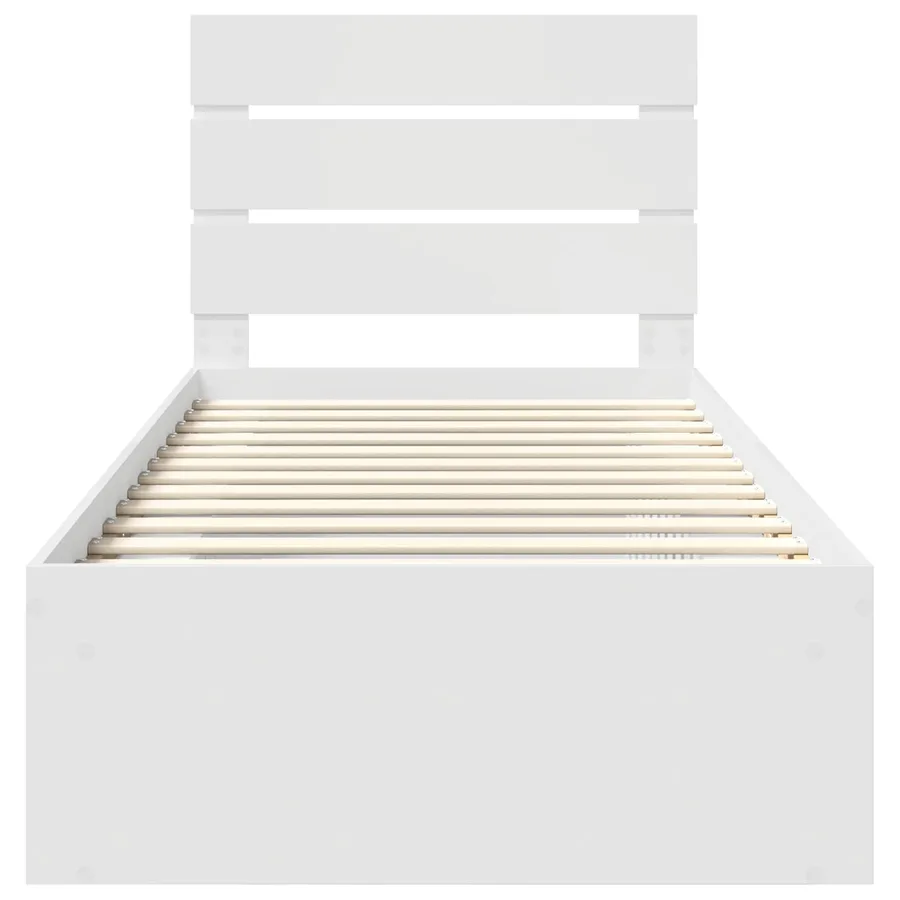 Cadre de lit Blanc 75 x 190 cm Bois de pin massif - 7