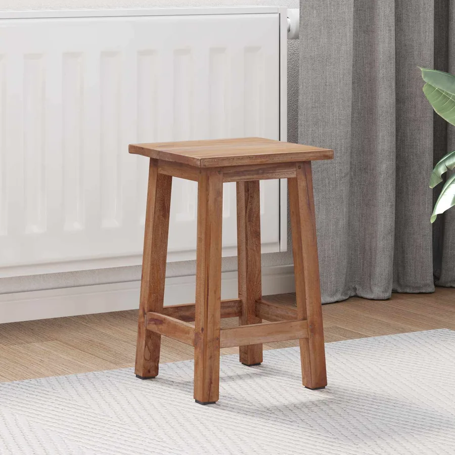 Tabouret Naturel 30 x 30 x 47 cm Bois d'Acajou