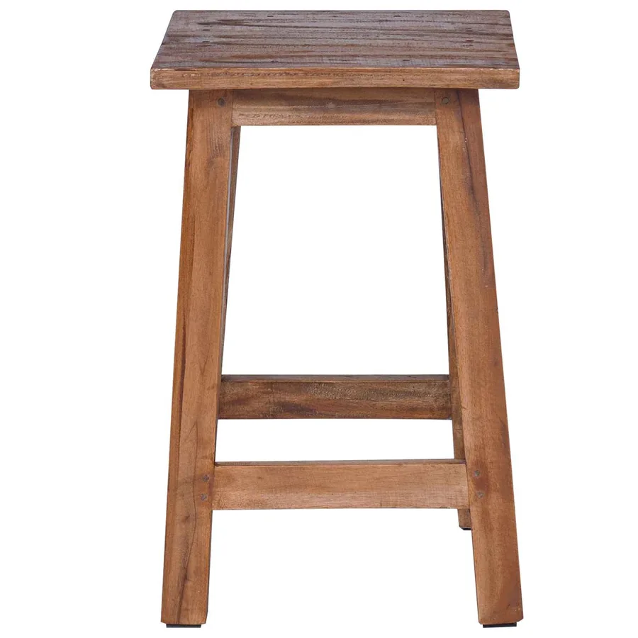 Tabouret Naturel 30 x 30 x 47 cm Bois d'Acajou - 4