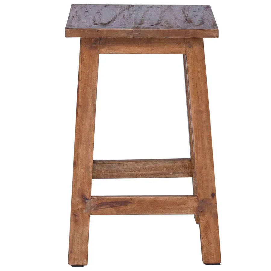 Tabouret Naturel 30 x 30 x 47 cm Bois d'Acajou - 5