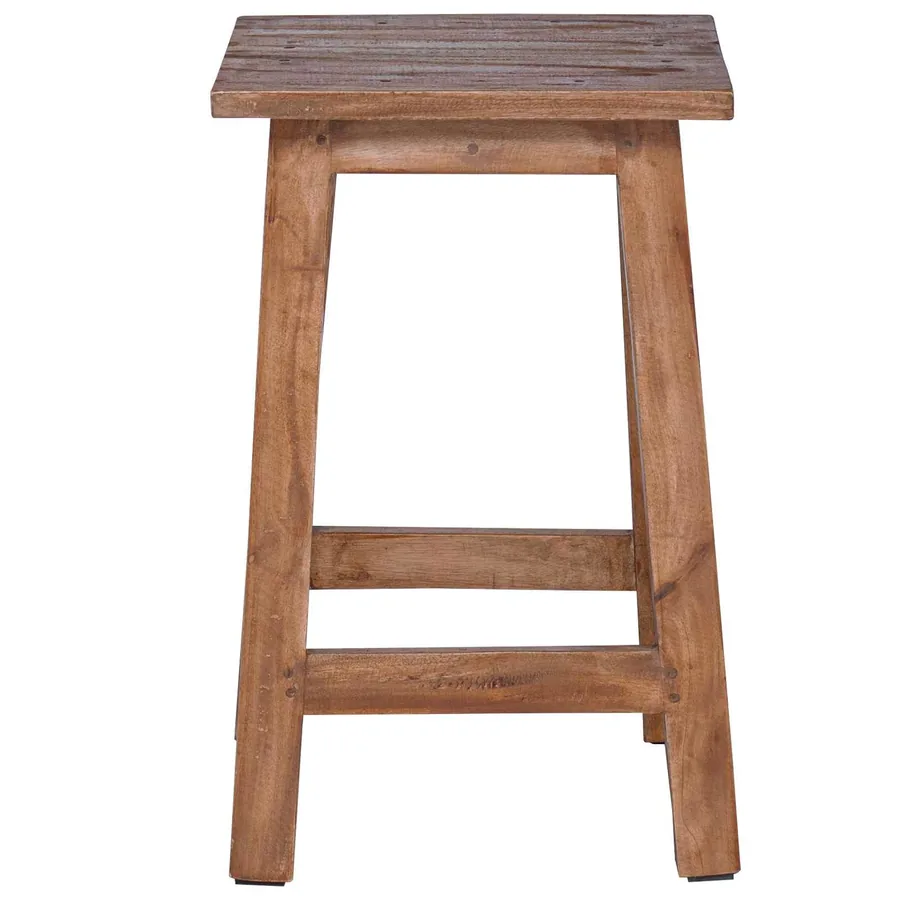 Tabouret Naturel 30 x 30 x 47 cm Bois d'Acajou - 6