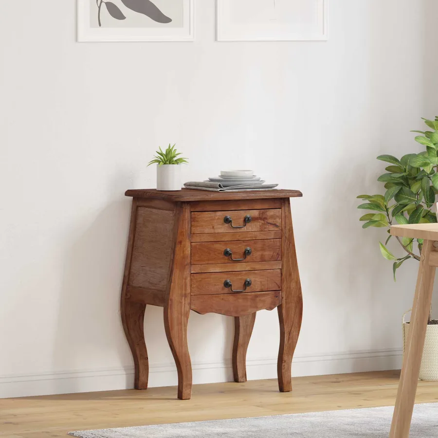 Coffre de rangement 48 x 35 x 64 cm Bois de Mahogany Massif