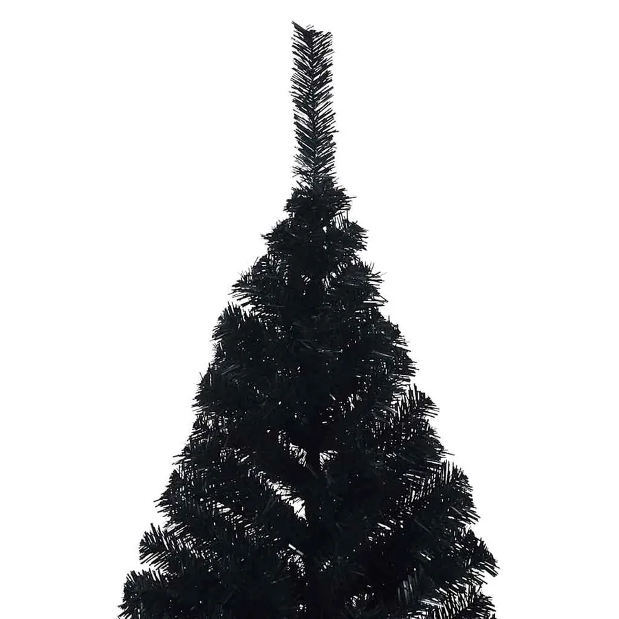 Sapin de Noël artificiel pré-éclairé Noir 180 cm PVC - 12