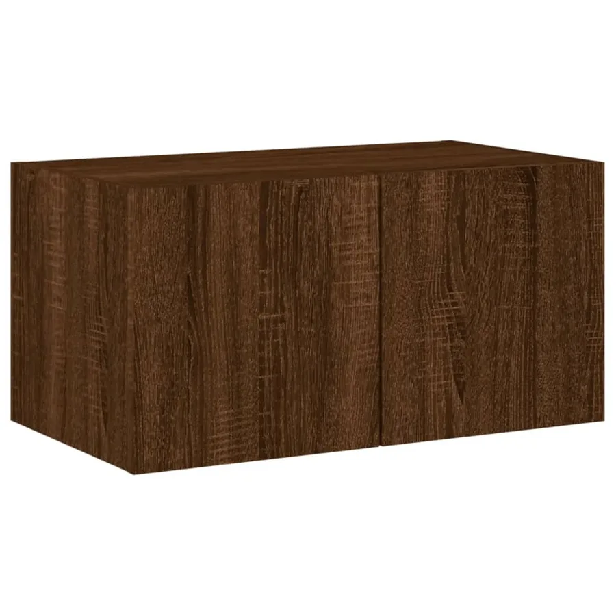Unités murales TV avec LED 6 pcs chêne marron bois d'ingénierie - 9
