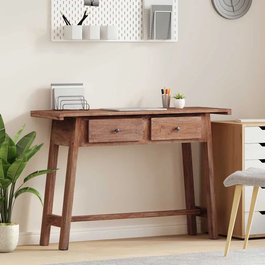 Bureau Marron 110 x 30 x 79 cm Bois de Mahogany Massif