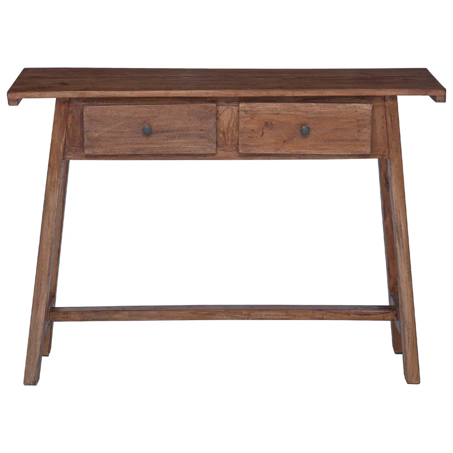 Bureau Marron 110 x 30 x 79 cm Bois de Mahogany Massif - 5