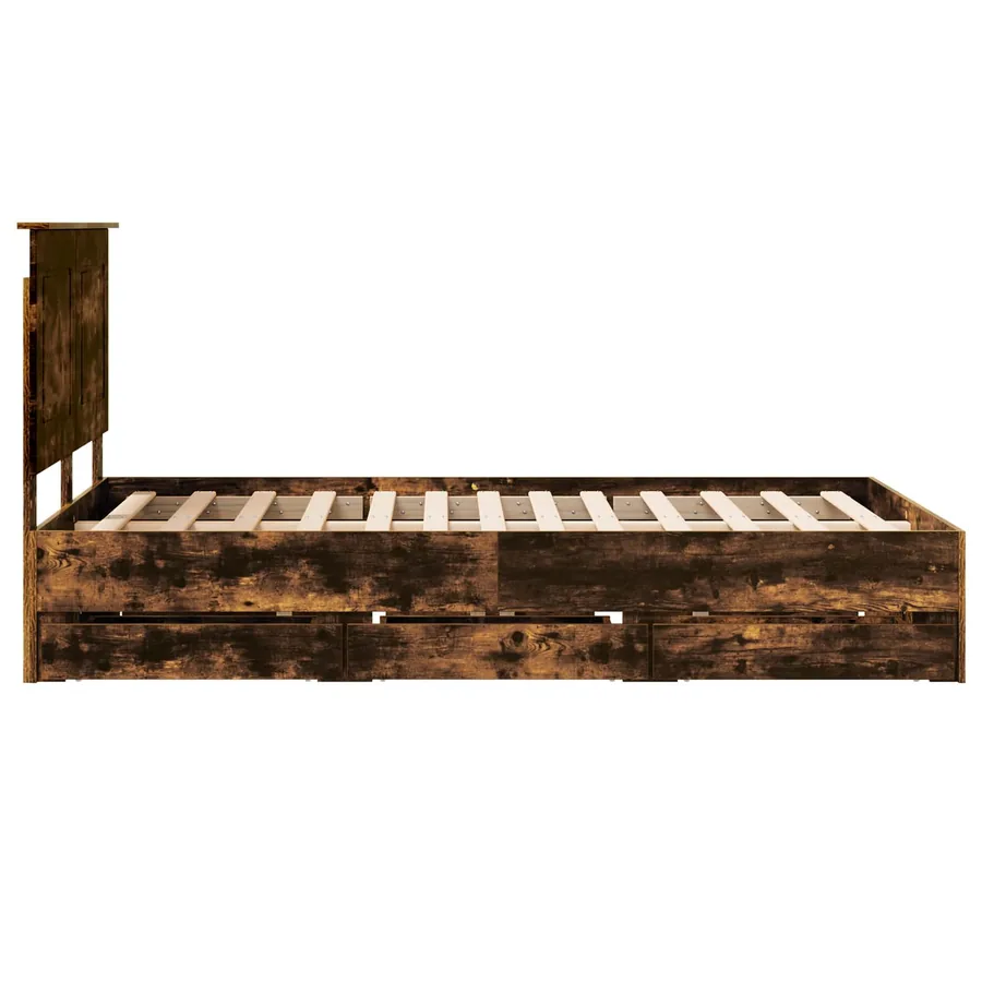 Cadre de lit Chêne fumé 120 x 190 cm Bois Ingénierie - 9