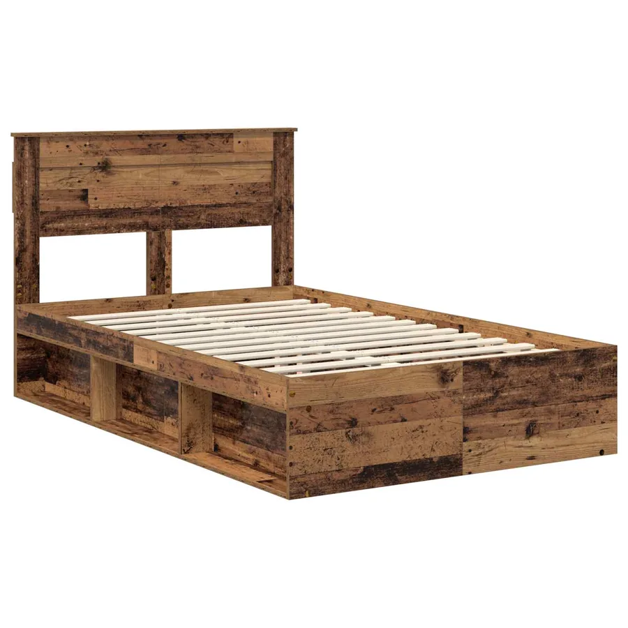Cadre de lit Bois ancien 120 x 190 cm Bois de pin massif - 4