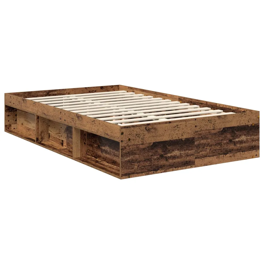 Cadre de lit Bois ancien 120 x 190 cm Bois de pin massif - 5