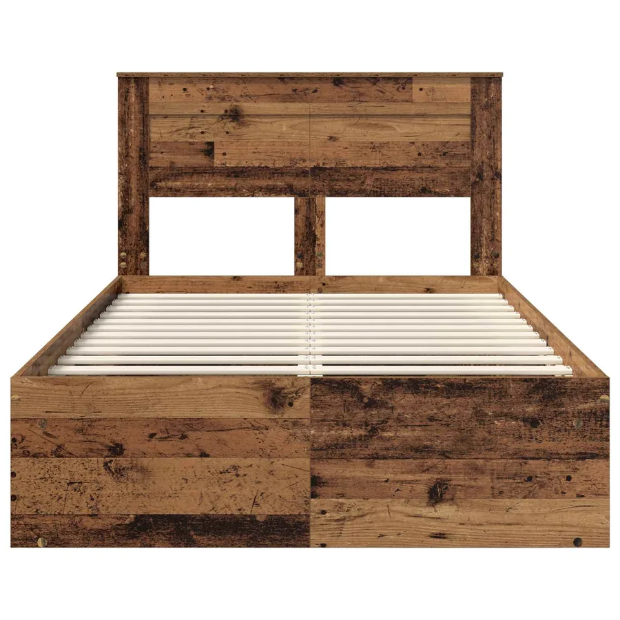 Cadre de lit Bois ancien 120 x 190 cm Bois de pin massif - 7