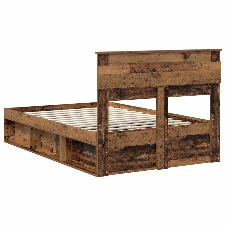 Cadre de lit Bois ancien 120 x 190 cm Bois de pin massif - 9