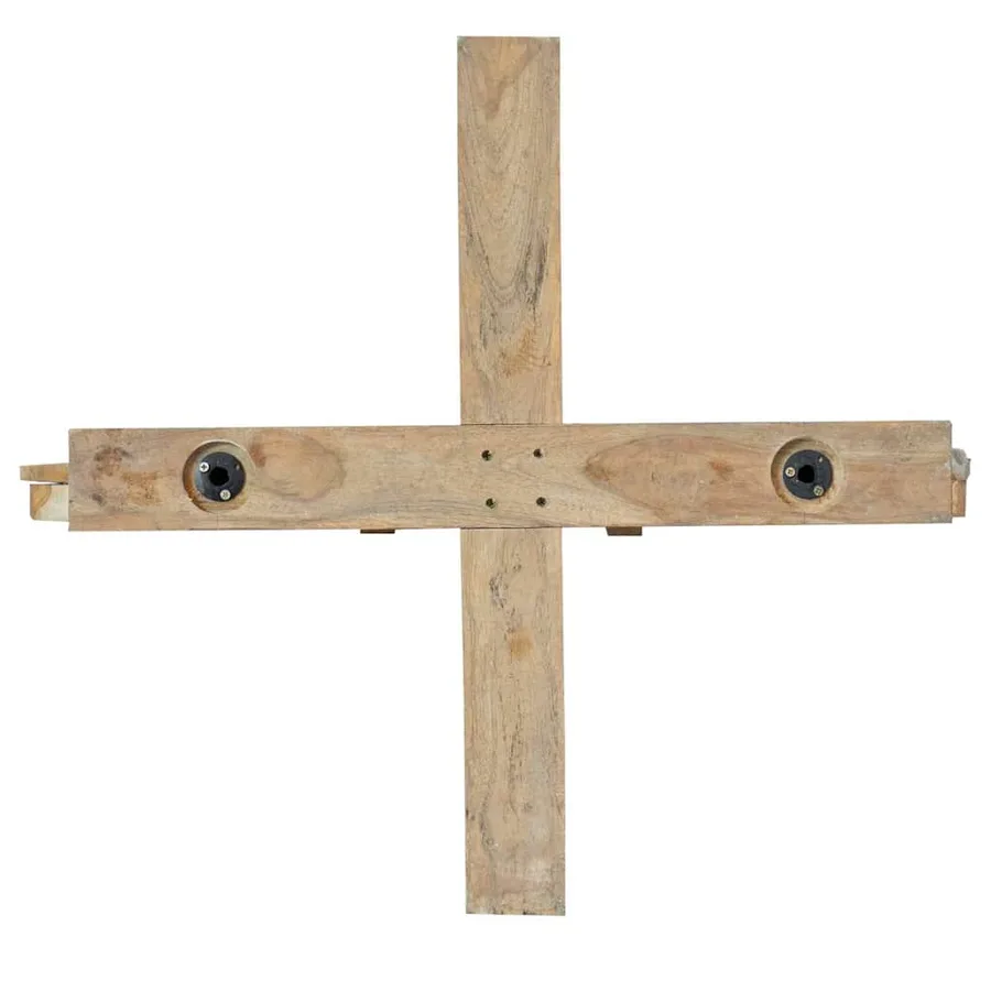 Sapin de Noël avec support Marron 181,5 cm Bois de teck solide - 8