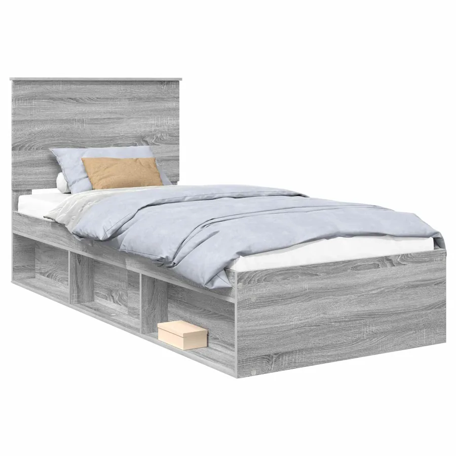 Cadre de lit Gris Sonoma 90 x 200 cm Bois de pin massif - 2