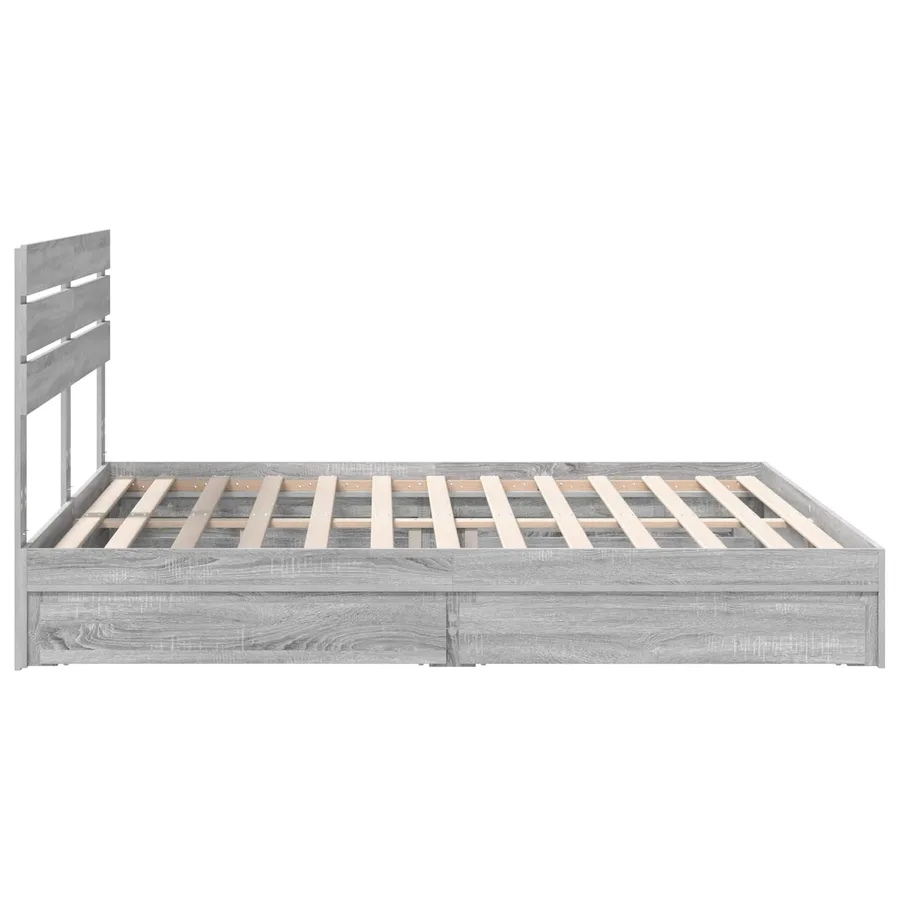 Lit de Rangement Gris Sonoma 180 x 200 cm Bois d'ingénierie - 9