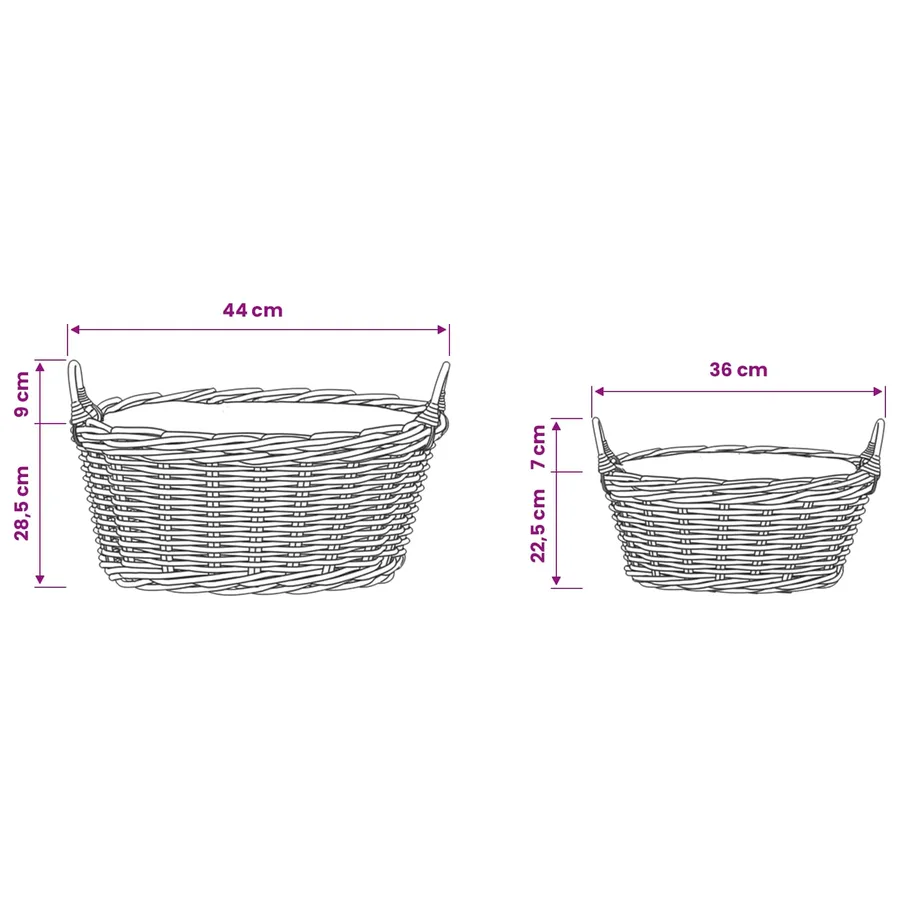 Panier de Plante avec stockage 2 pc Gris naturel Rattan Kubu - 9