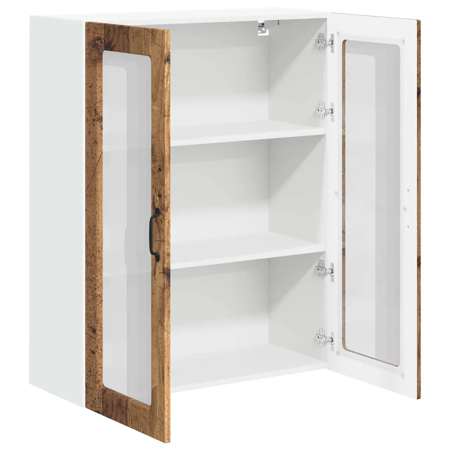 Cabinet en verre mural LUCCA Bois ancien 80 x 31 x 100 cm - 5