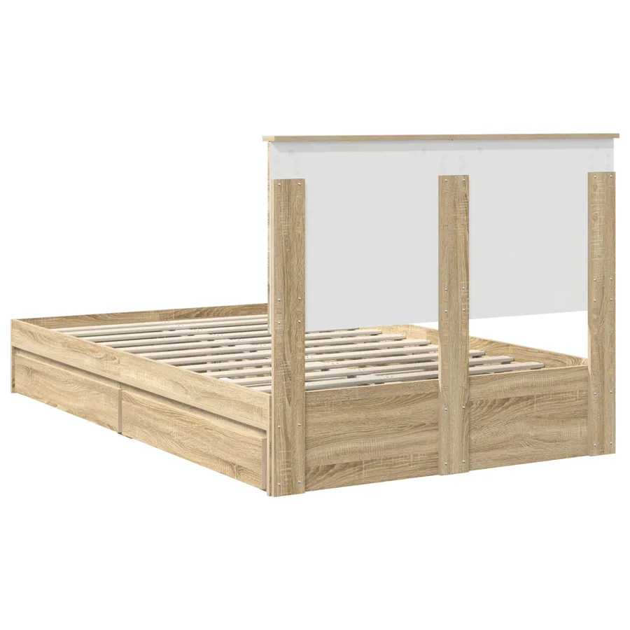Lit de Rangement Chêne Sonoma 120 x 200 cm Bois d'ingénierie - 8