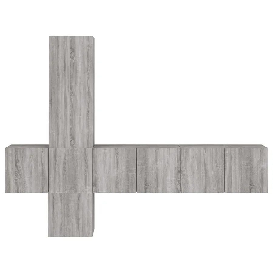 Unités murales TV 5 pcs sonoma gris bois d'ingénierie - 5