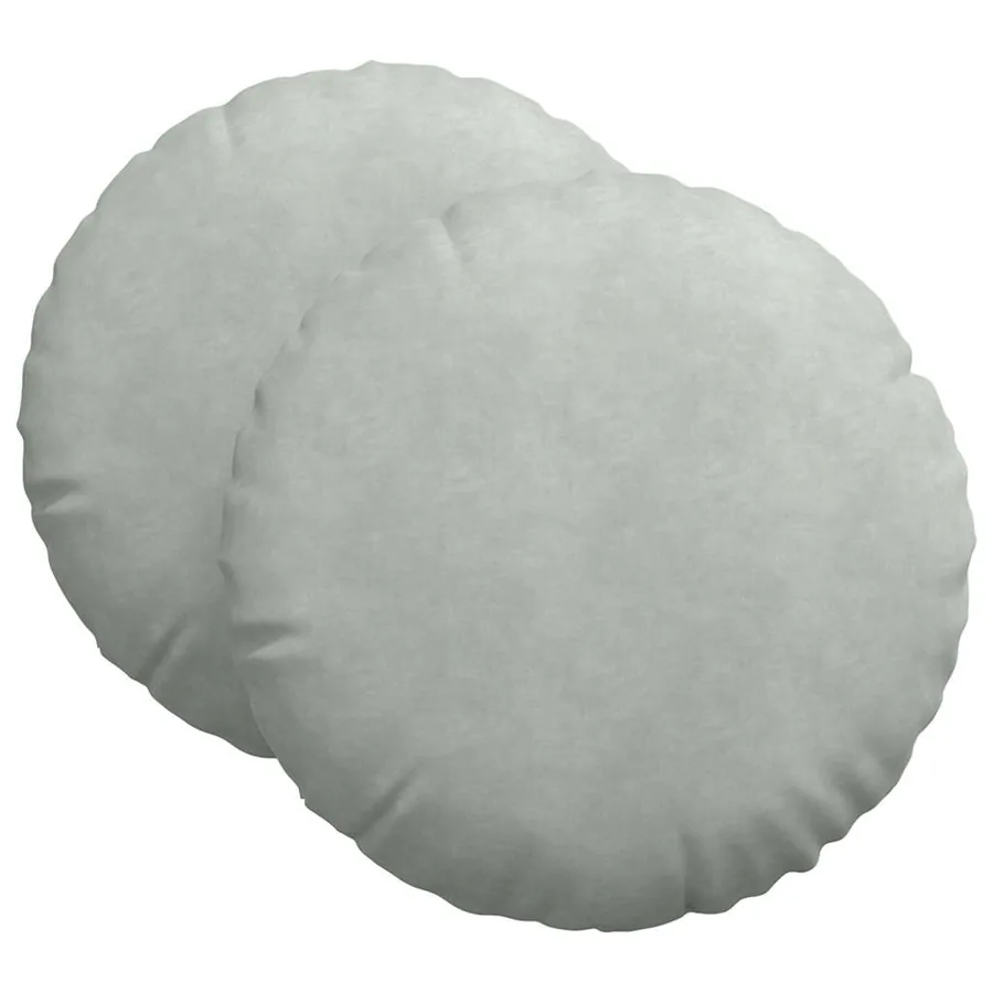 Coussins de siège 2 pcs Gris clair Ø 40 x 13 cm Velours - 2