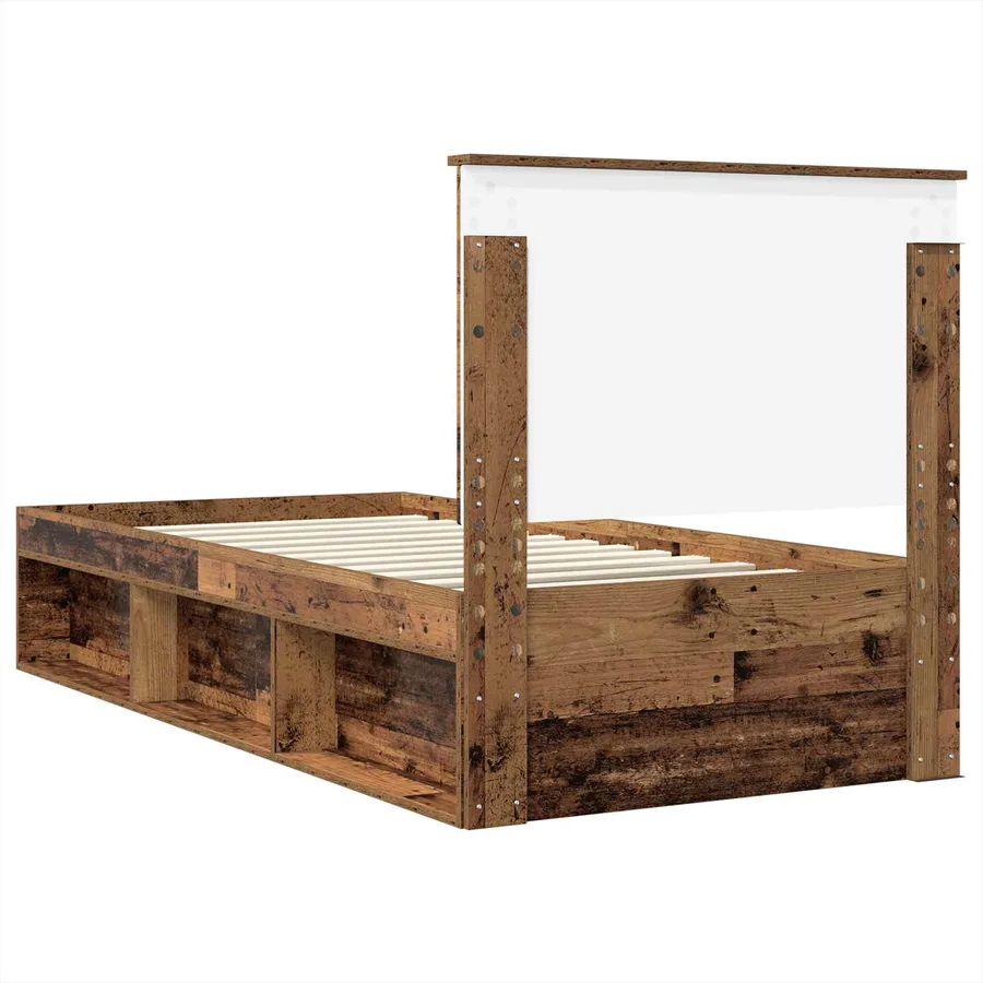 Cadre de lit Bois ancien 100 x 200 cm Bois de pin massif - 9