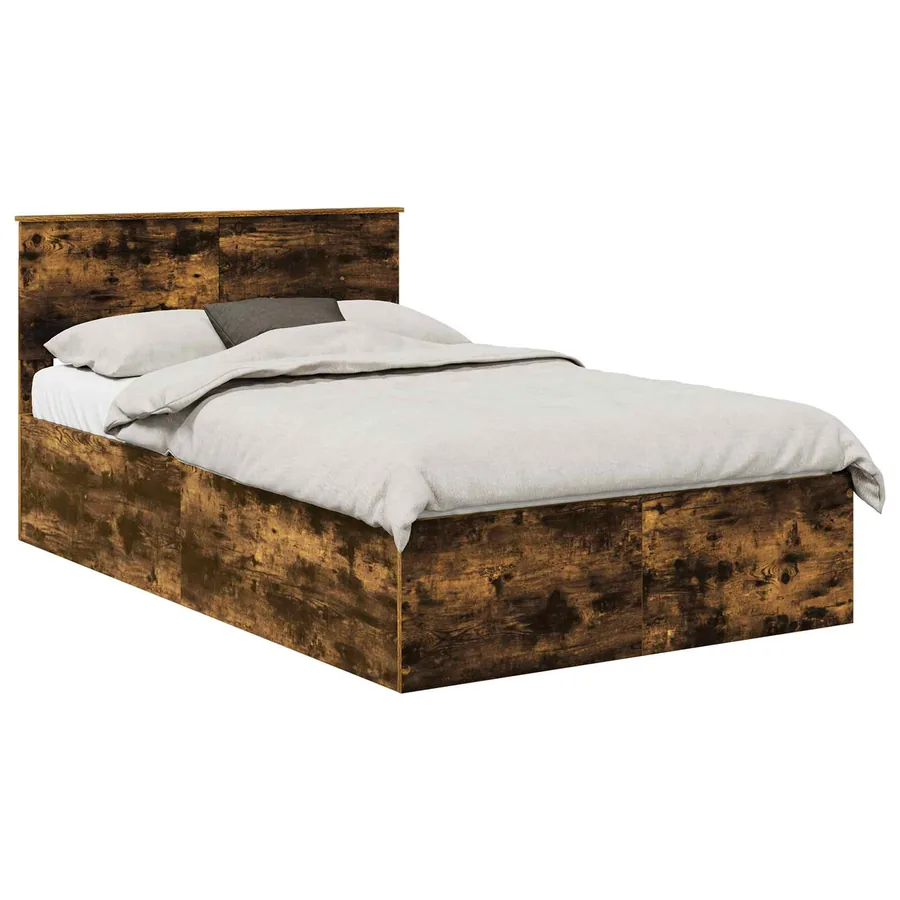 Cadre de lit Chêne fumé 135 x 190 cm Bois d'ingénierie - 2