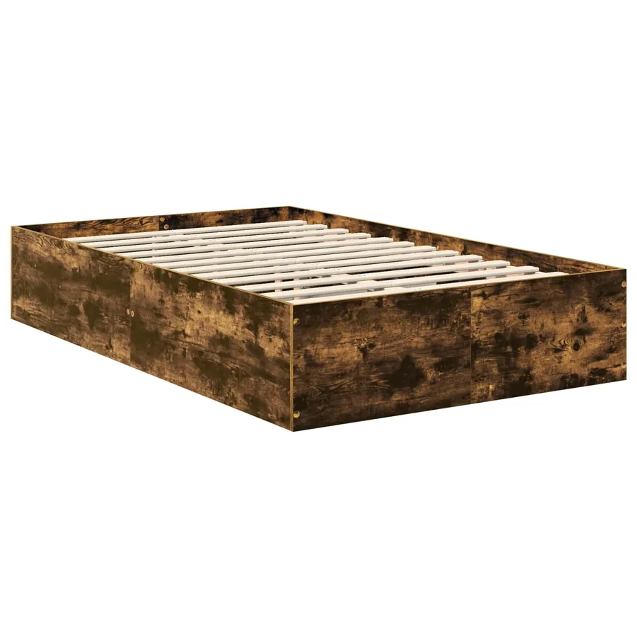 Cadre de lit Chêne fumé 135 x 190 cm Bois d'ingénierie - 5