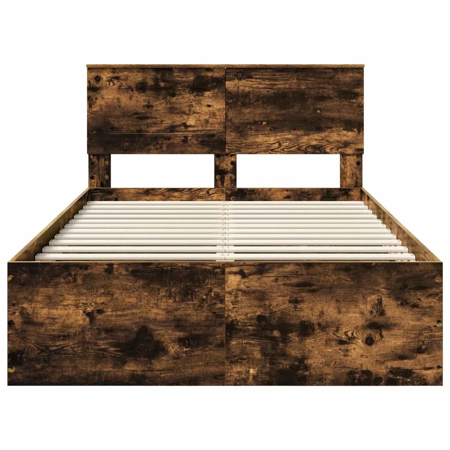 Cadre de lit Chêne fumé 135 x 190 cm Bois d'ingénierie - 7