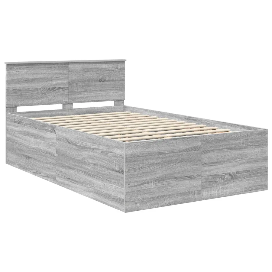 Cadre de lit Gris Sonoma 135 x 190 cm Bois d'ingénierie - 4