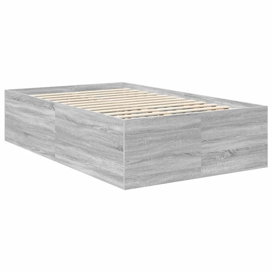 Cadre de lit Gris Sonoma 135 x 190 cm Bois d'ingénierie - 5