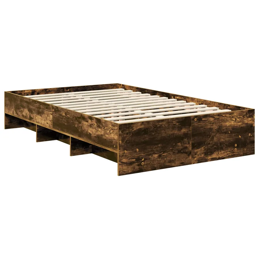 Cadre de lit Chêne fumé 137 x 203 cm Bois d'ingénierie - 5