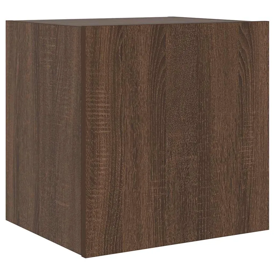 Meubles TV muraux lumières LED 2 pcs chêne marron 40,5x35x40 cm - 8