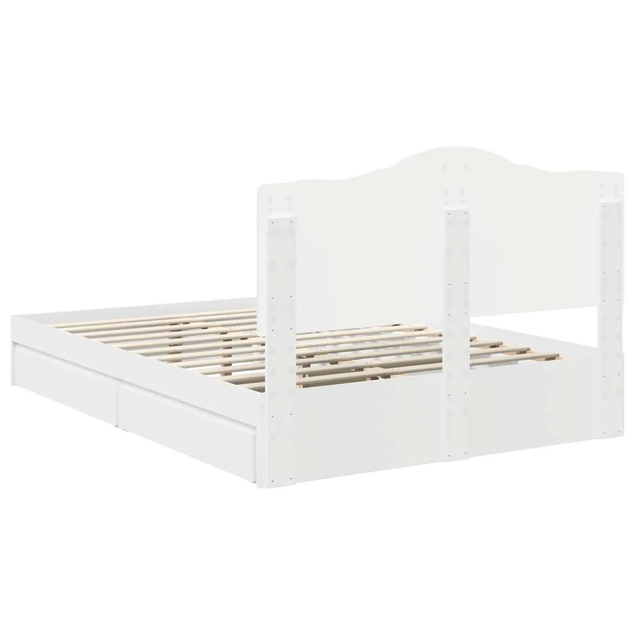 Lit de Rangement Blanc 160 x 200 cm Bois d'ingénierie - 8
