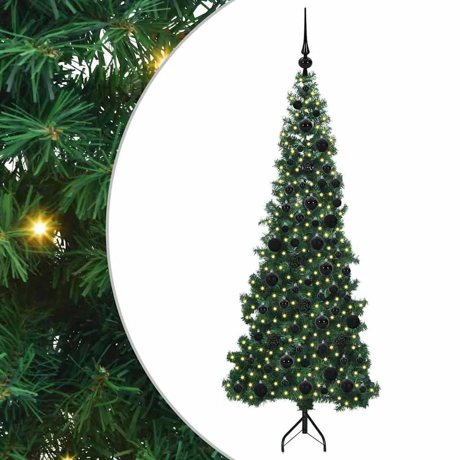 Arbre de Noël artificiel d'angle Vert 180 cm PVC et métal - 2