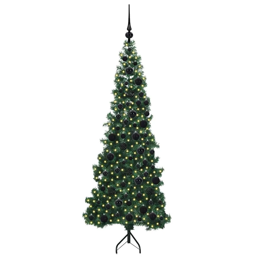 Arbre de Noël artificiel d'angle Vert 180 cm PVC et métal - 3