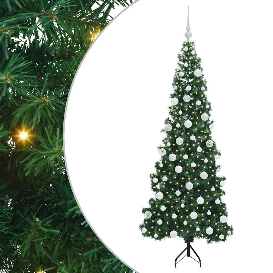 Arbre de Noël artificiel d'angle Vert 180 cm PVC et métal - 2