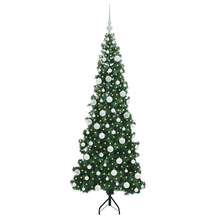 Arbre de Noël artificiel d'angle Vert 180 cm PVC et métal - 3