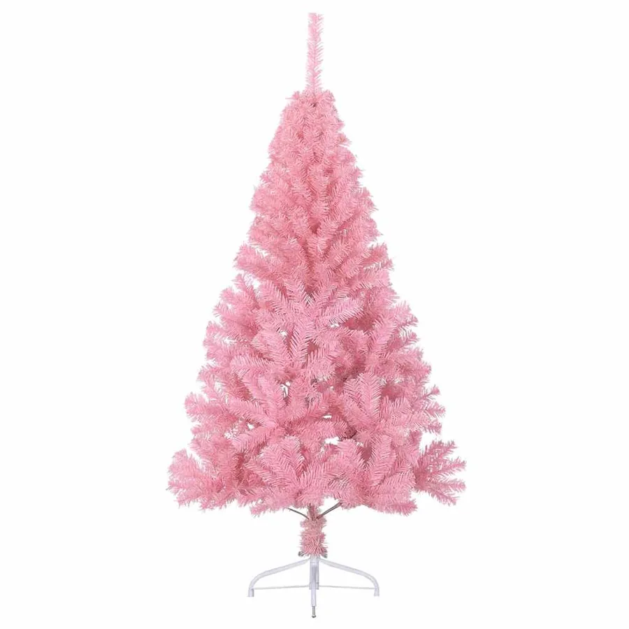 Sapin de Noël artificiel pré-éclairé Rose 150 cm PVC - 5