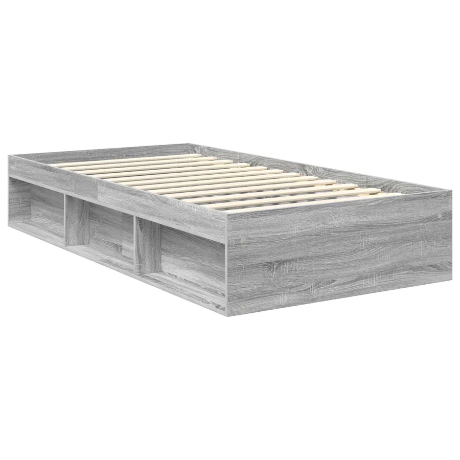Cadre de lit Gris Sonoma 100 x 200 cm Bois d'ingénierie - 5