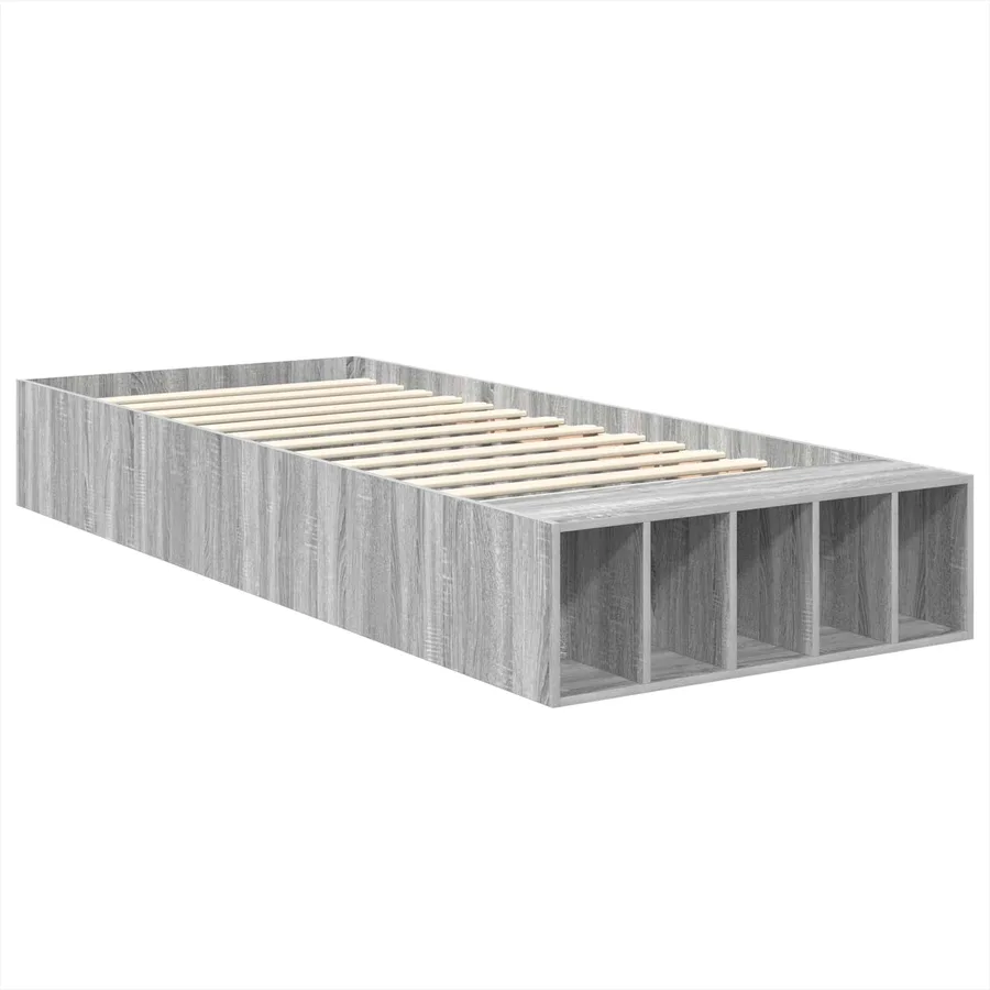 Cadre de lit Gris Sonoma 100 x 200 cm Bois d'ingénierie - 5