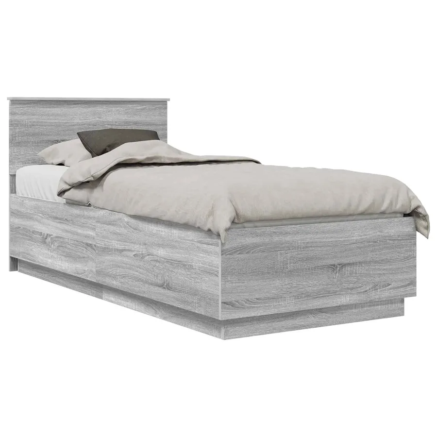 Cadre de lit Sonoma gris 100 x 200 cm Bois d'ingénierie - 2