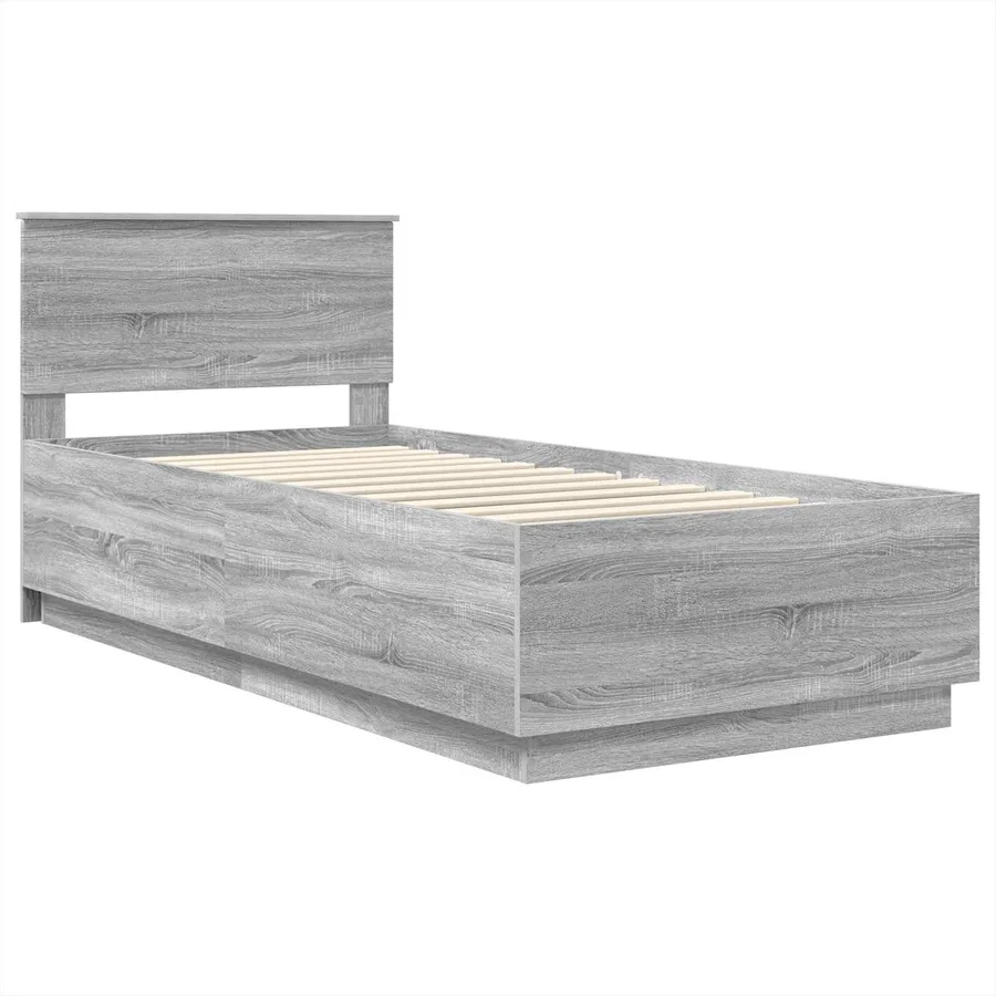 Cadre de lit Sonoma gris 100 x 200 cm Bois d'ingénierie - 4