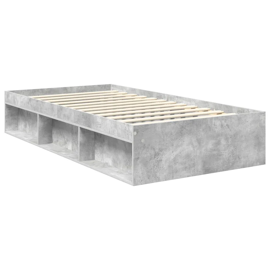 Cadre de lit Gris Béton 100 x 200 cm Bois de pin massif - 5