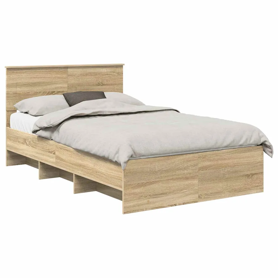 Cadre de lit Chêne Sonoma 137 x 203 cm Bois d'ingénierie - 2