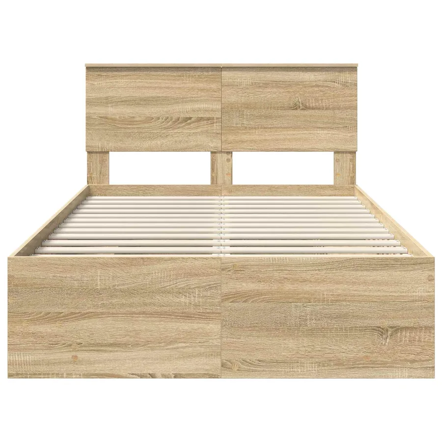 Cadre de lit Chêne Sonoma 137 x 203 cm Bois d'ingénierie - 7