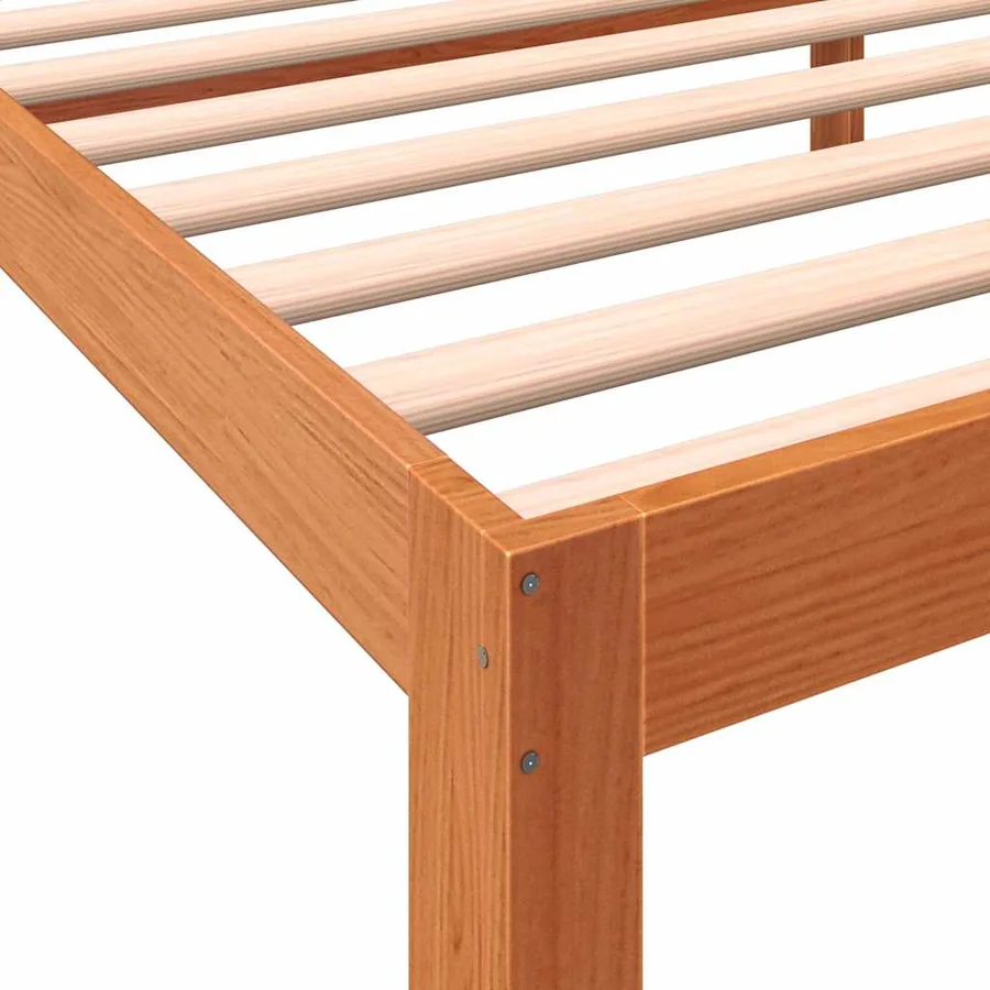 Cadre de lit sans matelas cire marron 100x200cm bois pin massif - 7