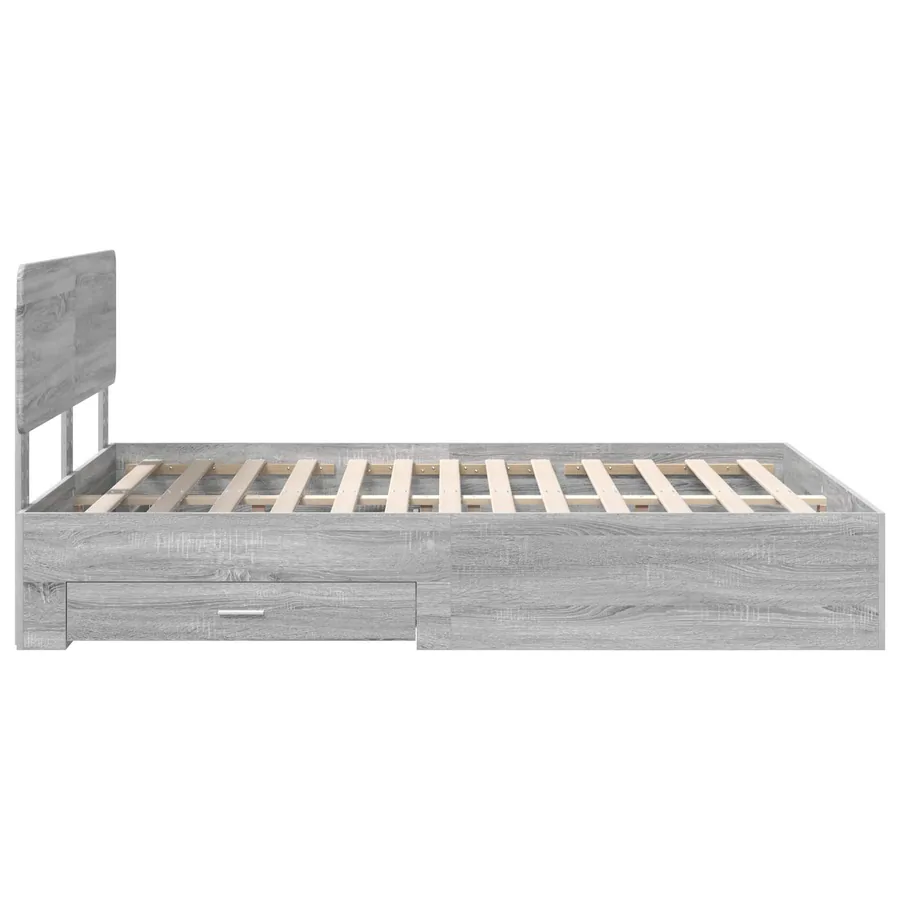 Cadre de lit Gris Sonoma 160 x 200 cm Bois d'ingénierie - 9